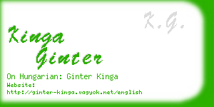 kinga ginter business card